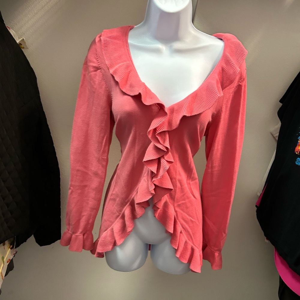 Lilly Pulitzer Shirley Bright Pink Cardigan Size L